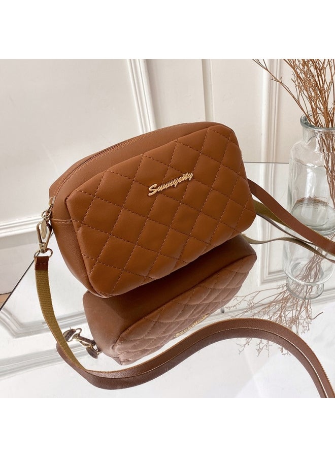 Women's PU Leather Shoulder Bag, Ladies Diamond Checkered Crossbody Bag Sling Bag Side Bag Carry Bag, Daily Commuting Small Square Bag Camera Bag Phone Bag Satchel Bag for Girls/College Students  - Image 3