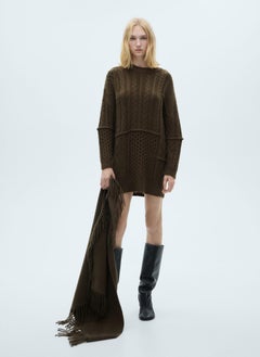 MANGO Natte Cable Knit Dress  - Image 1