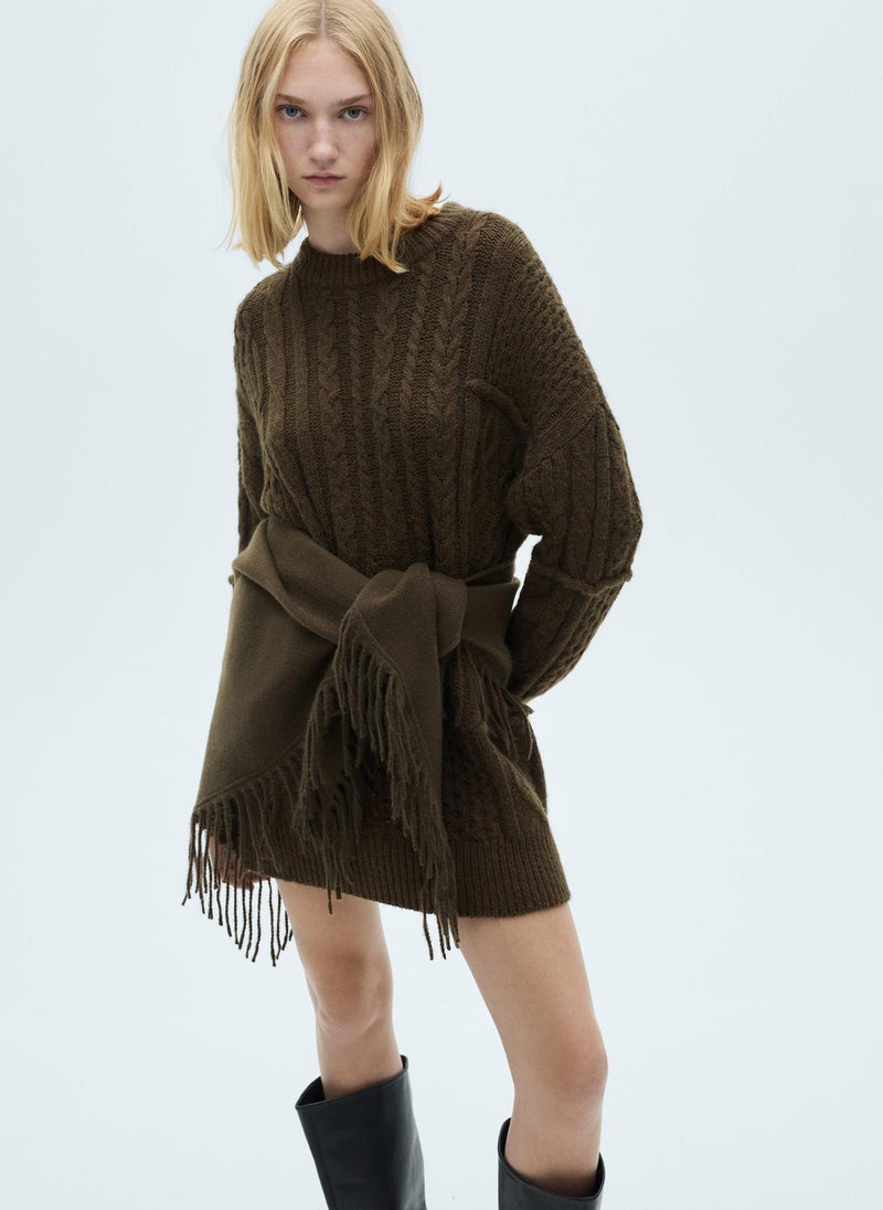 MANGO Natte Cable Knit Dress  - Image 4