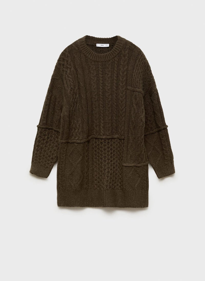 MANGO Natte Cable Knit Dress  - Image 5