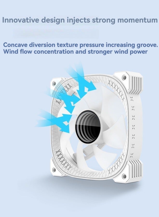 M MIAOYAN New temperature-controlled 5VARGB chassis fan 12cm desktop computer internal and external luminous silent forward-turn cooling fan - Image 4