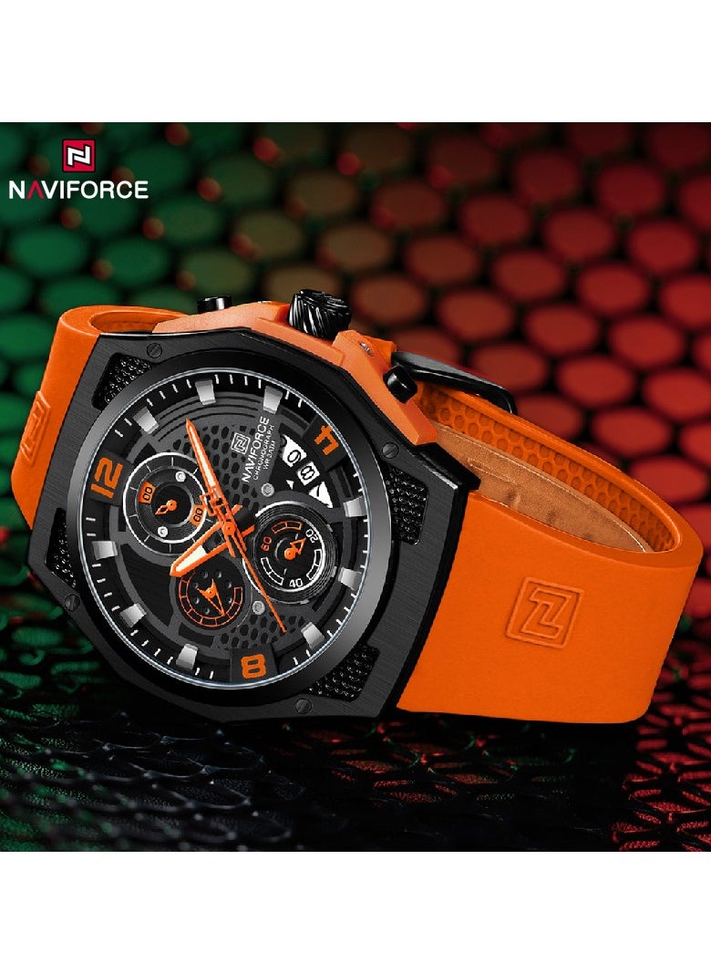 NAVIFORCE - NAVIFORCE NF8051T Brand Fashion Casual Wrist 8051 Men Quartz Male Silicone Date Sports Watches Luxury Relogio Masculino Clock - Image 1