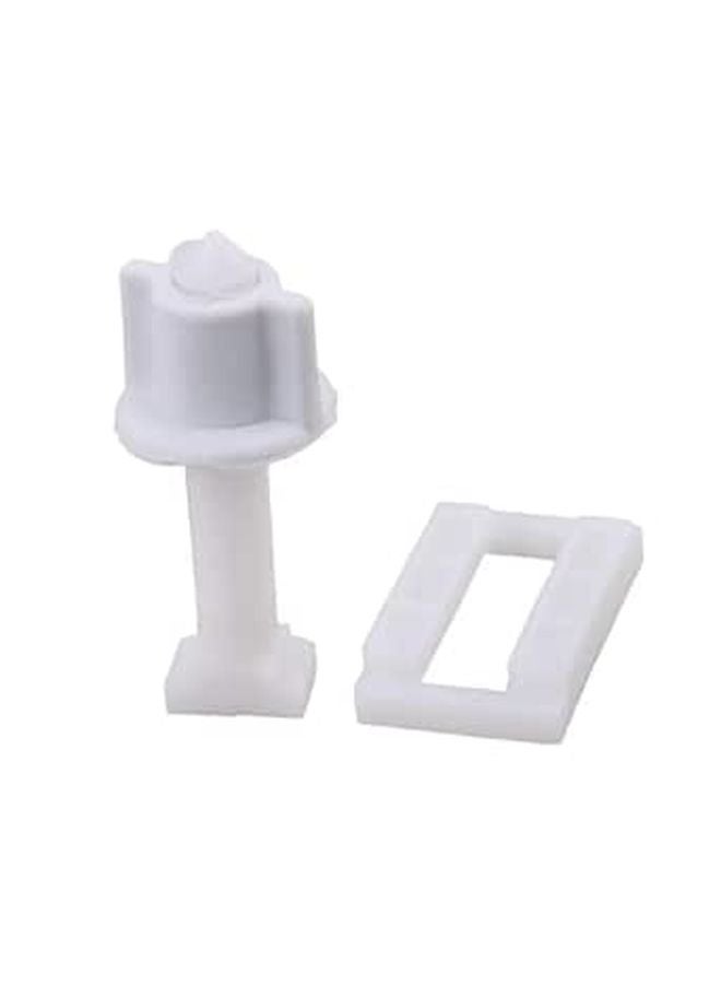 White Plastic Toilet Cover Hinge Screws With Blind Hole Nuts 20 Pieces Set - Image 1