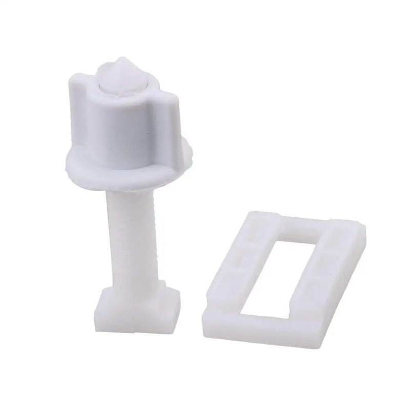 White Plastic Toilet Cover Hinge Screws With Blind Hole Nuts 20 Pieces Set - Image 2