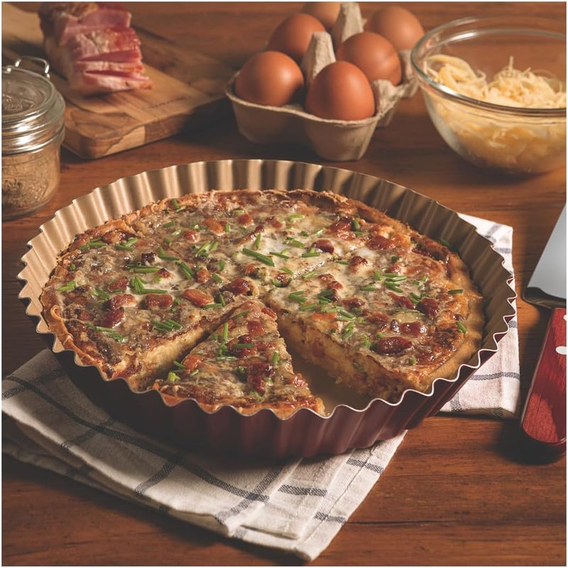 Brasil 26cm 1.8L Red Aluminum Tart Mold with Interior and Exterior Starflon Max PFOA Free Nonstick Coating - Image 5