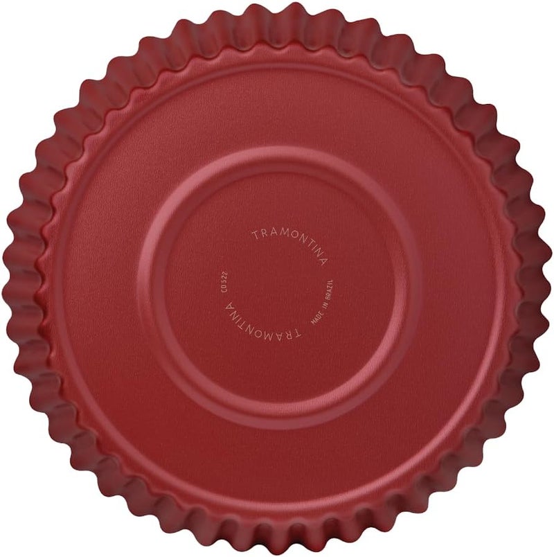 Brasil 26cm 1.8L Red Aluminum Tart Mold with Interior and Exterior Starflon Max PFOA Free Nonstick Coating - Image 4