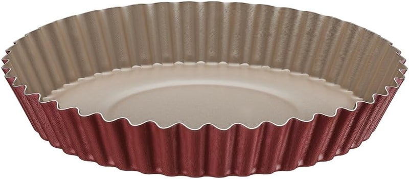 Brasil 26cm 1.8L Red Aluminum Tart Mold with Interior and Exterior Starflon Max PFOA Free Nonstick Coating - Image 1