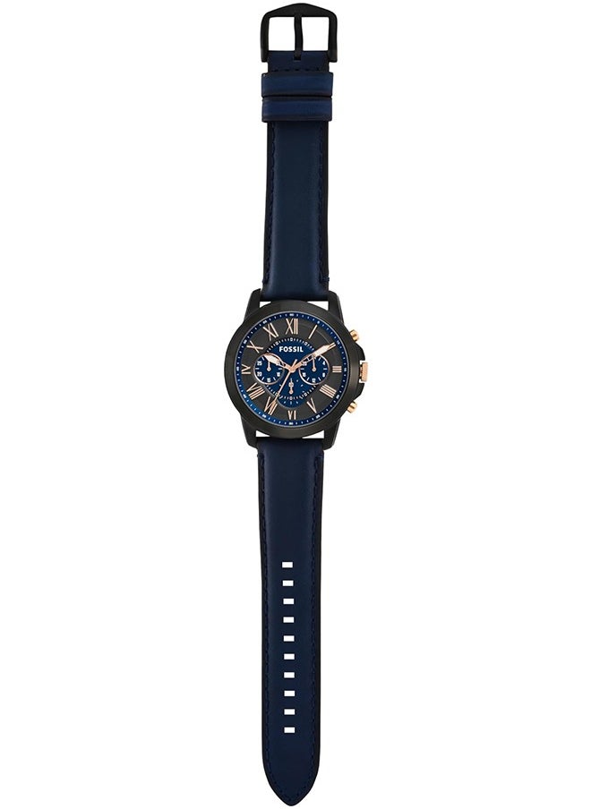 FOSSIL Fossil Men's imported waterproof leather Quartz Watch -FS5061- Blue bracelet  - Image 3