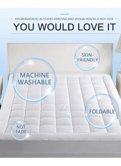 Asraar Premium 10 cm Thick Microfiber Mattress Topper with Soft Microfiber Filling - Breathable Bed Pad with Fitted Corner Edges - Enhances Comfort and Support for Better Sleep - Soft Fluffy Mattress Protector for Back Pain Relief, Deep Pocket Mattress Cover, Size - 200 x 140 cm White  - Image 5