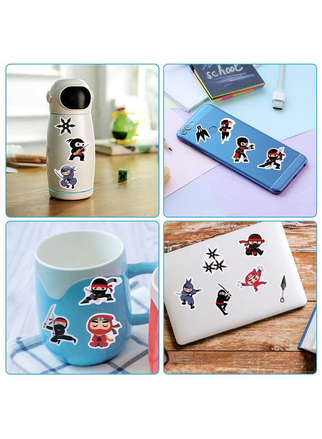 كليڤر بلاي مجموعة من 100 ملصق نينجا للأطفال، هدايا حفلات نينجا، ملصقات فينيل مقاومة للماء لزجاجة الماء والكمبيوتر المحمول والهاتف - Image 5