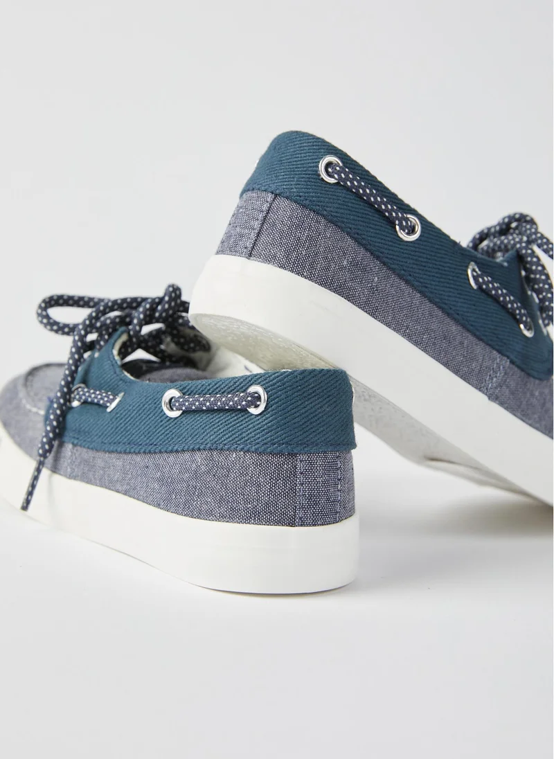 زيبي Sporty Boat Shoes for Boys, Blue