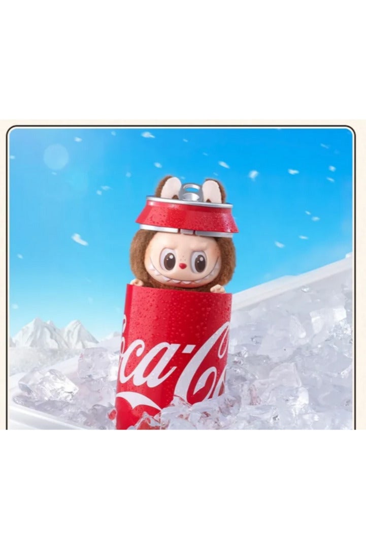 Monster This adorable Labubu doll comes in a special collaboration with Coca-Cola, featuring unique details and an iconic design inspired by the classic Coke can. Perfect for collectors, or as a special gift that combines fun and nostalgia!  - Image 1