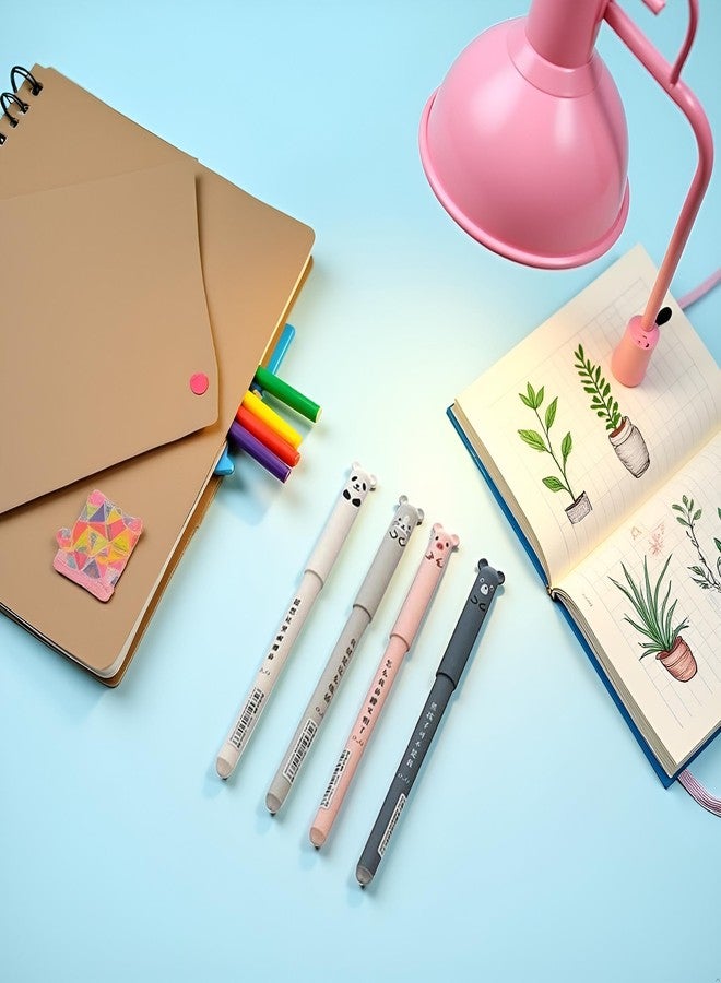 Zhuluck 4 Pcs Cute Erasable Gel Pen Cute School Supplies Cool Things Cartoon Erasable Easy to Rub Rub Gel Pen Kawaii Ballpoint Pen Rollerball Pens - Image 5