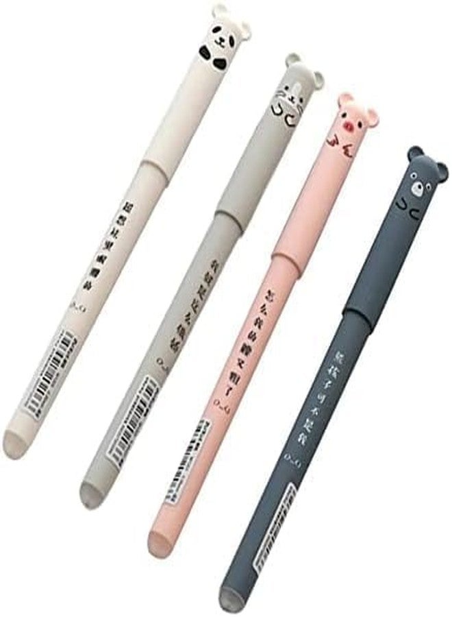 Zhuluck 4 Pcs Cute Erasable Gel Pen Cute School Supplies Cool Things Cartoon Erasable Easy to Rub Rub Gel Pen Kawaii Ballpoint Pen Rollerball Pens - Image 1