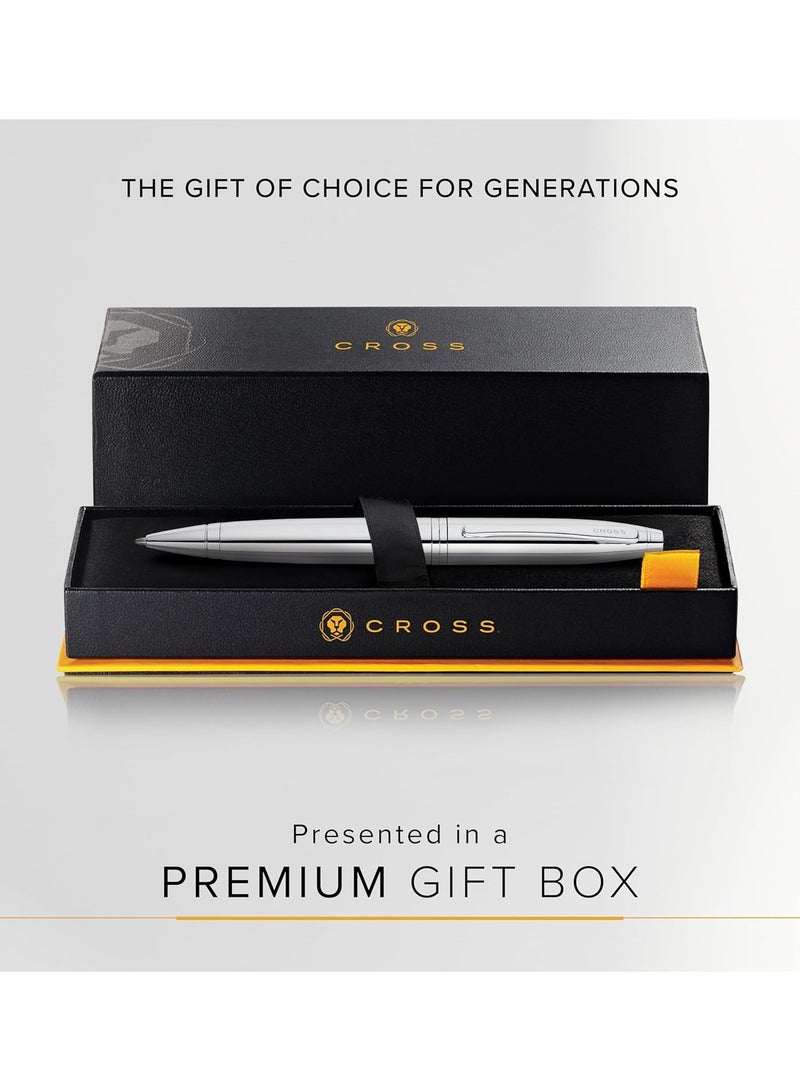 Cross 1-Piece Calais Ballpoint Pen In Gift Box Black Ink Silver Barrel  - Image 3