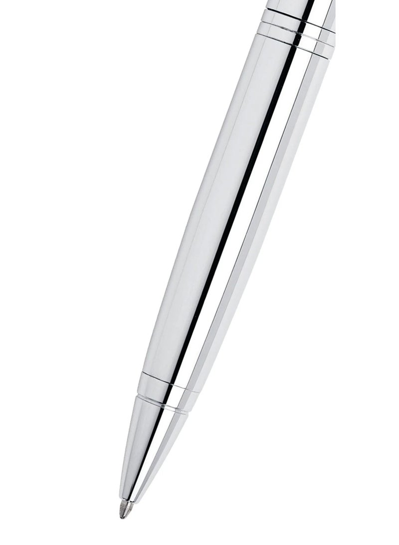 Cross 1-Piece Calais Ballpoint Pen In Gift Box Black Ink Silver Barrel  - Image 5
