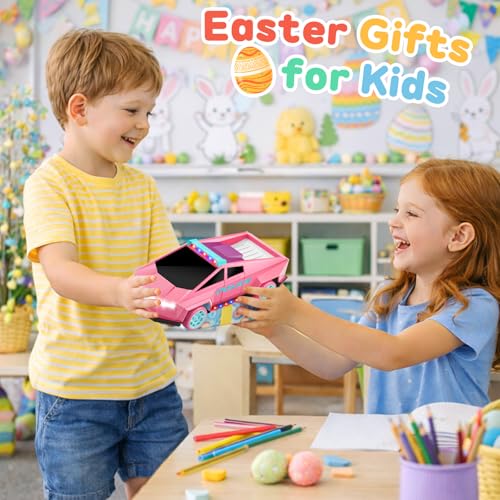 MACALOCA Cool Remote Control Car Toys for Girls 120 Pink Police RC Truck with Flashing LED Lights and Loadspace 24 GHz Rechargeable Racing RC Cars Vehicle Toys Easter Gifts for Kids 3 5 7 10 - Image 5