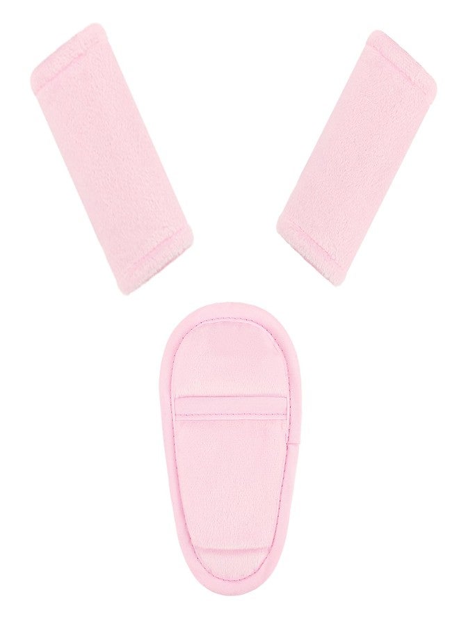 SWESEN Baby Car Seat Strap Covers, 3 Piece Soft Car Seat Strap Shoulder Pads for Baby Girls Boys, Double-Sided Use carseat Straps Covers for Stroller, Car Seats, Pushchair, Pink - Image 1