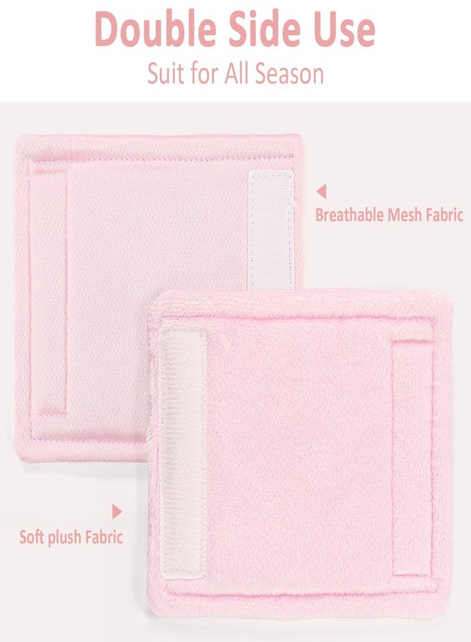 SWESEN Baby Car Seat Strap Covers, 3 Piece Soft Car Seat Strap Shoulder Pads for Baby Girls Boys, Double-Sided Use carseat Straps Covers for Stroller, Car Seats, Pushchair, Pink - Image 2