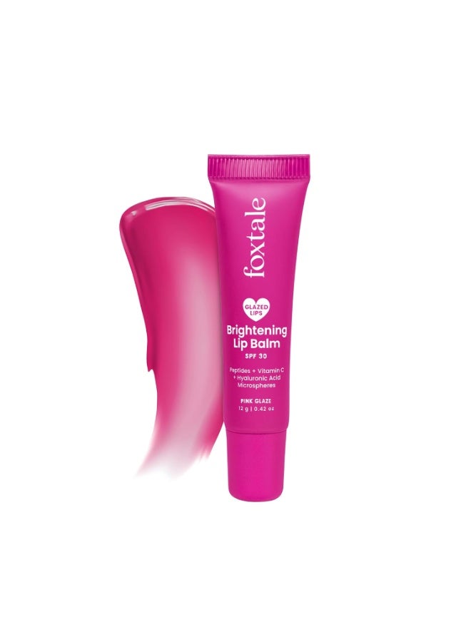 foxtale SPF 30 Brightening Lip Balm for Dark Lips with Peptides & Vitamin C | Brightens | Hydrates | Tinted Lip Balm | Pink Glaze | 12gm - Image 1