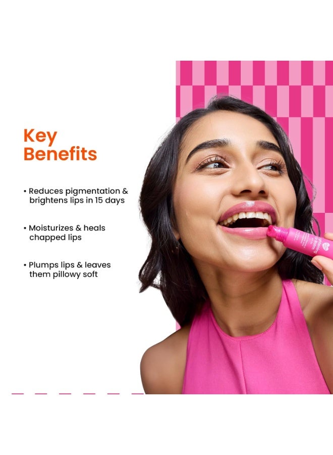 foxtale SPF 30 Brightening Lip Balm for Dark Lips with Peptides & Vitamin C | Brightens | Hydrates | Tinted Lip Balm | Pink Glaze | 12gm - Image 2