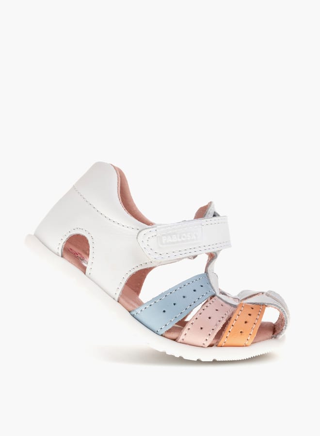 Pablosky Girls' Strap Sandals with Hook and Loop Closure  - Image 5