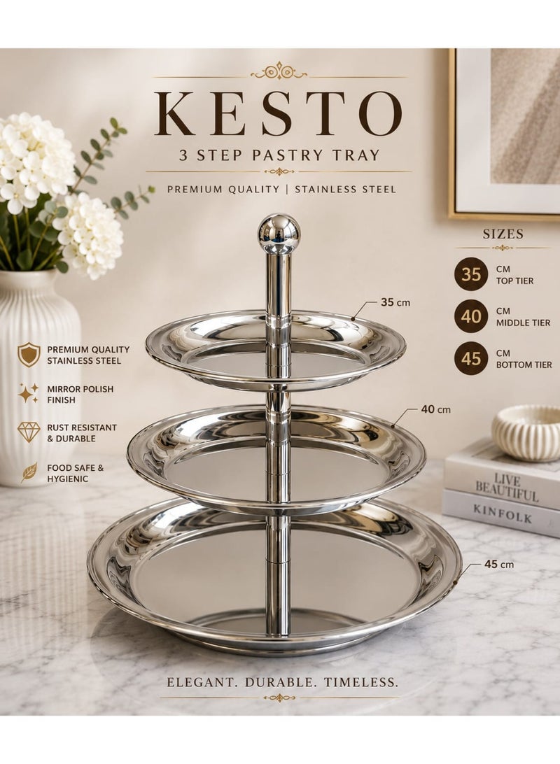 THREE-TIER STAINLESS STEEL TRAY HOLDER - Image 2