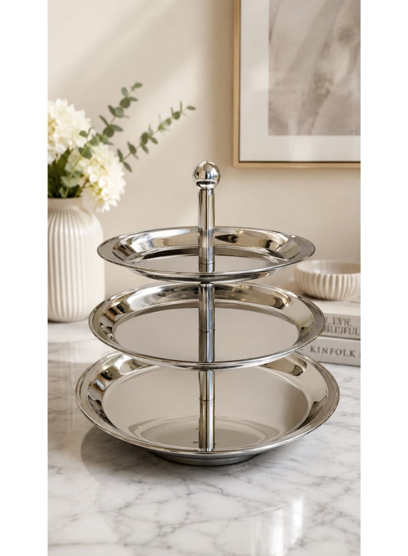 THREE-TIER STAINLESS STEEL TRAY HOLDER - Image 1