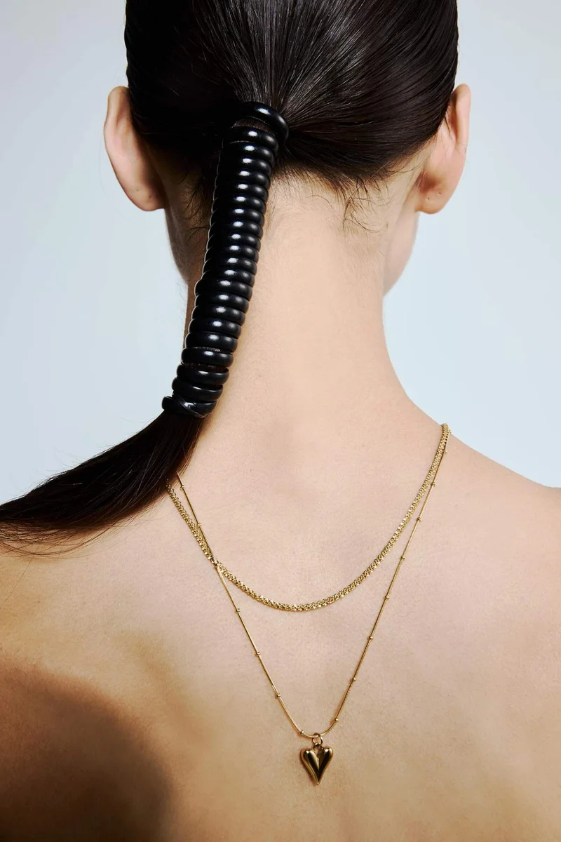 Woman Gold 2 Piece Steel Necklace Necklace