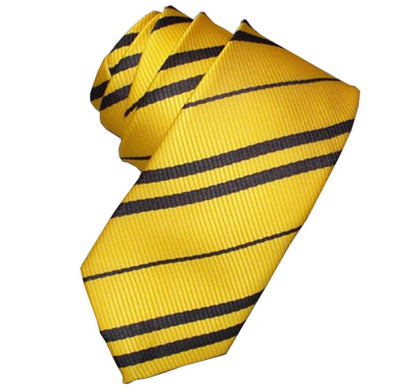 Yosbabe Tie Costume Striped Necktie Halloween Cosplay Party Supplies Accessories for Kids and Adults (Yellow) - Image 1