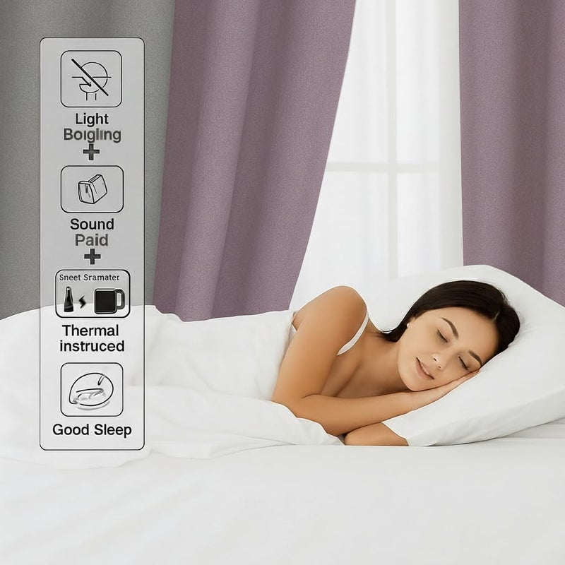 Amali Blackout Textured Curtains 274 cm x 127 cm - 2 Panels, 100% Polyester, Grommet Top, Thermal Insulated, Noise Reducing, Light Blocking - Image 5