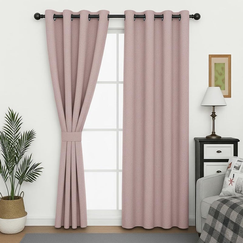 Amali Blackout Textured Curtains 274 cm x 127 cm - 2 Panels, 100% Polyester, Grommet Top, Thermal Insulated, Noise Reducing, Light Blocking - Image 2