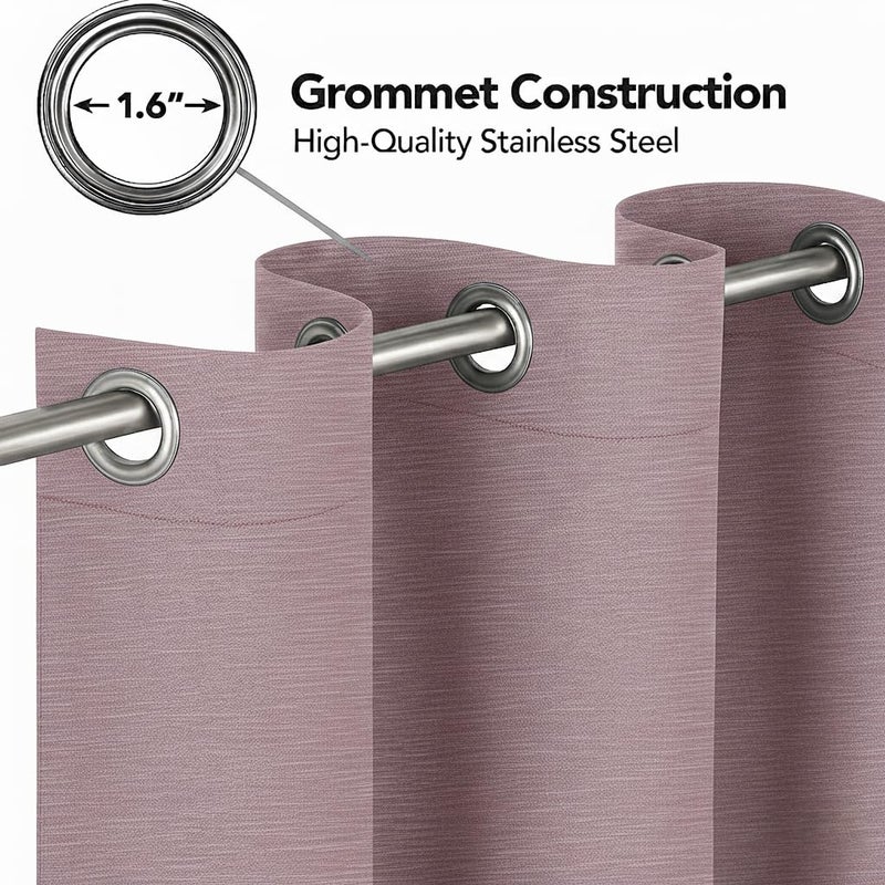 Amali Blackout Textured Curtains 274 cm x 127 cm - 2 Panels, 100% Polyester, Grommet Top, Thermal Insulated, Noise Reducing, Light Blocking - Image 4
