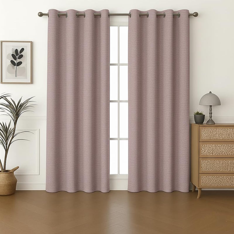 Amali Blackout Textured Curtains 274 cm x 127 cm - 2 Panels, 100% Polyester, Grommet Top, Thermal Insulated, Noise Reducing, Light Blocking - Image 1