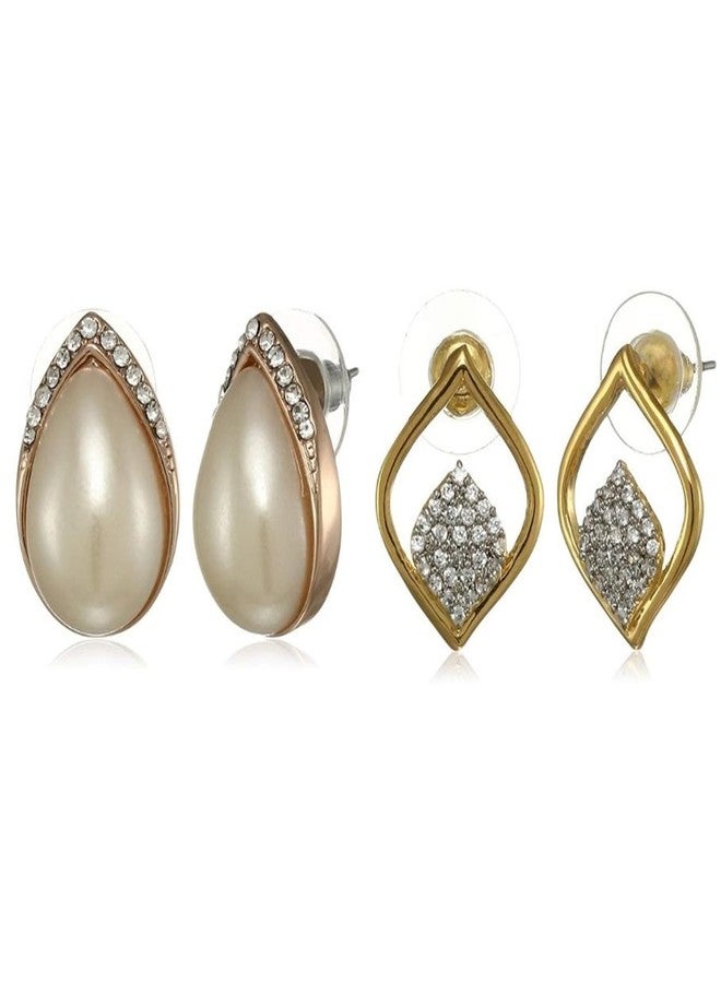 Estele Gold & Rose Gold Plated Beautiful Stud Earrings Combos Collections for Girls & Women's - Image 1