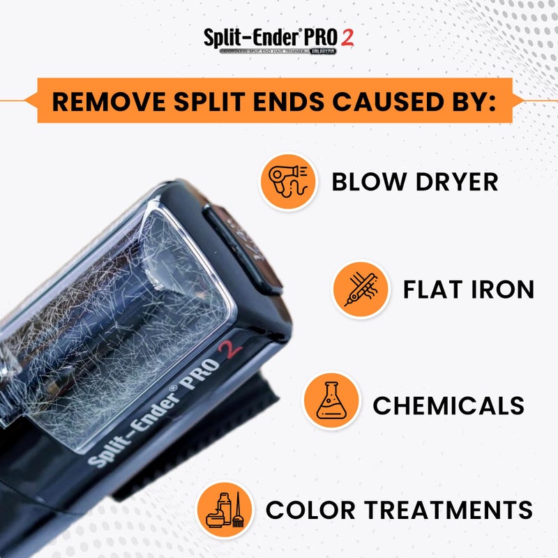 Split ender Split-Ender Pro 2 - The Original Cordless Split End Hair Trimmer Automatic Rechargeable Home Tool Hair Clipper 2-in-1 for Dry Damaged Splitting Broken Brittle Straight Curly Frizzy Beauty - Black - Image 5