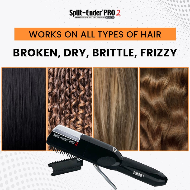 Split ender Split-Ender Pro 2 - The Original Cordless Split End Hair Trimmer Automatic Rechargeable Home Tool Hair Clipper 2-in-1 for Dry Damaged Splitting Broken Brittle Straight Curly Frizzy Beauty - Black - Image 4