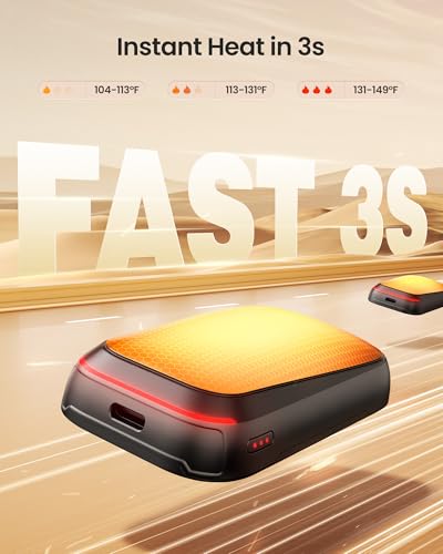 Gaiatop Electric Hand Warmers Rechargeable, Magnetic Pocket Hand Warmer 2-Pack, 3s Fast Heating, Fits in Gloves, for Winter Sports, Hunting, Fishing, Stocking Stuffers Gifts for Men Women - Image 2