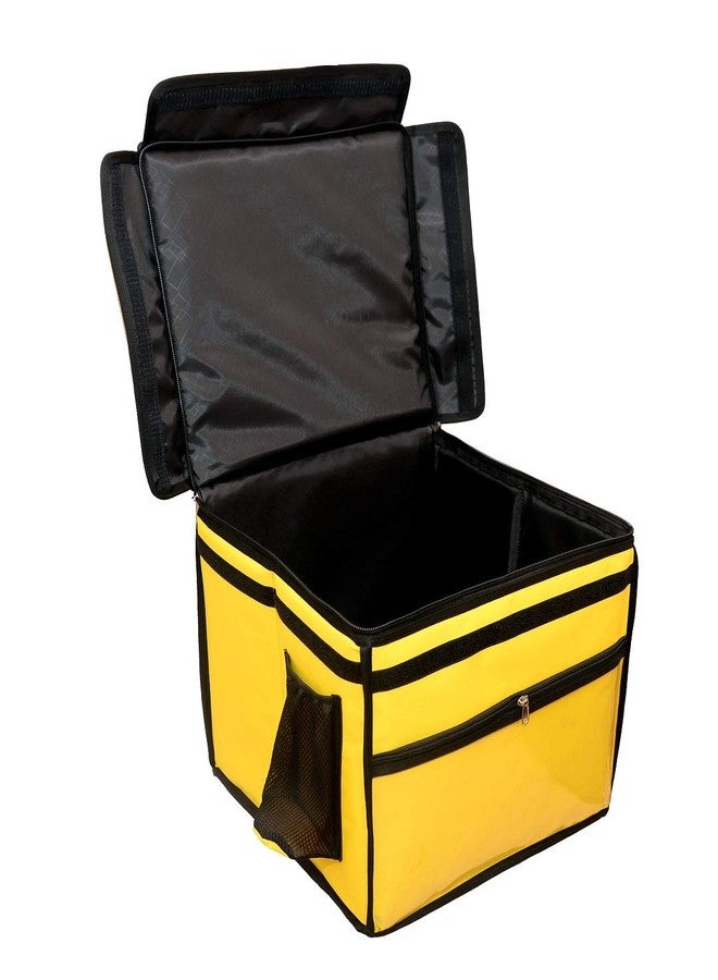 Quaffor Yellow 16 * 16 * 16 inch Food/zomato/swiggy/Cake Insulated delivery Backpack 60 LTR - Image 1