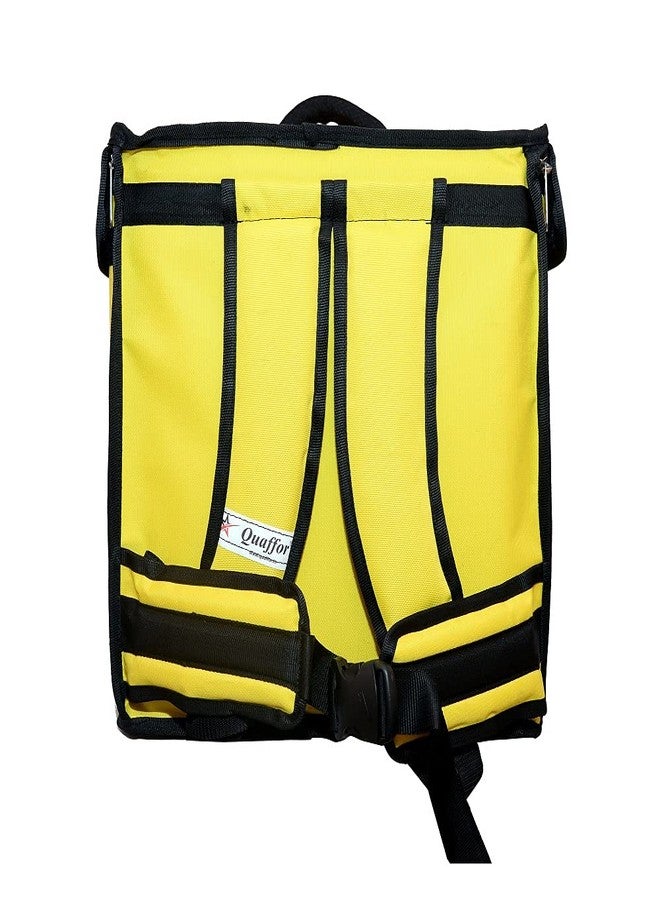 Quaffor Yellow 16 * 16 * 16 inch Food/zomato/swiggy/Cake Insulated delivery Backpack 60 LTR - Image 4
