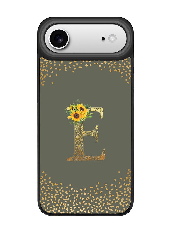Stylizedd iPhone Air Case, [Compatible with MagSafe] Slim Magnetic cover Phone Case iPhone Air -Custom Floral Monogram - E  (Olive Green ) - Image 1