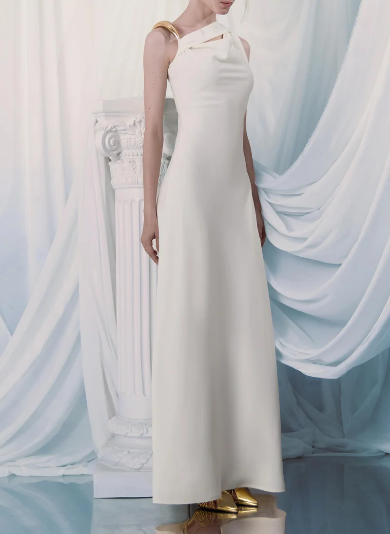 Lichi Maxi dress with metal halter