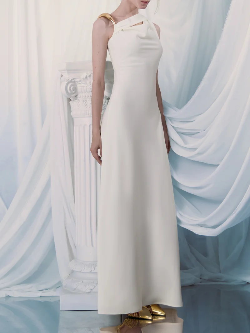 Lichi Maxi dress with metal halter