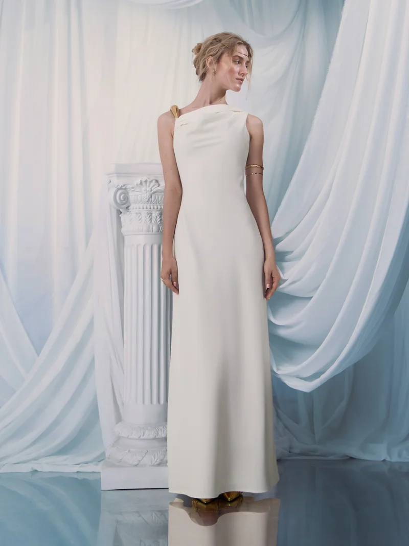 Lichi Maxi dress with metal halter