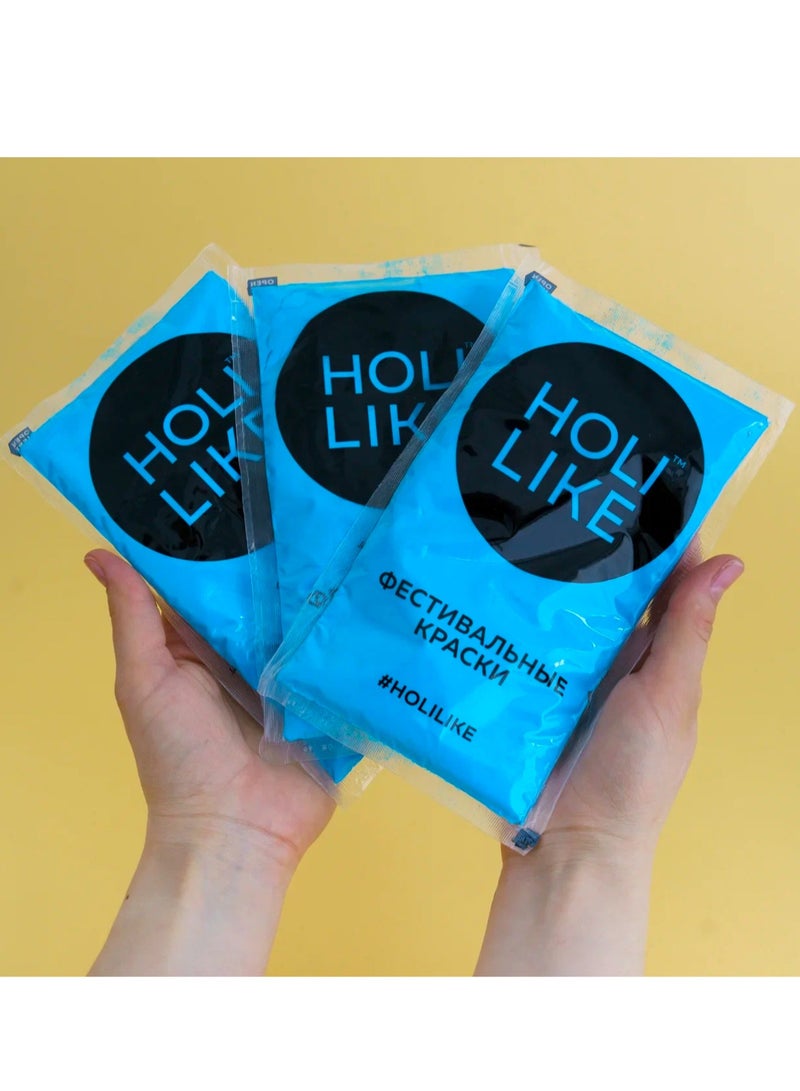 HOLI LIKE Blue Colored Powder – 100% Natural, Hypoallergenic, Safe for Kids (4+), Non-Staining, Pet-Friendly, Premium Quality Holi Powder for Celebrations  - Image 2