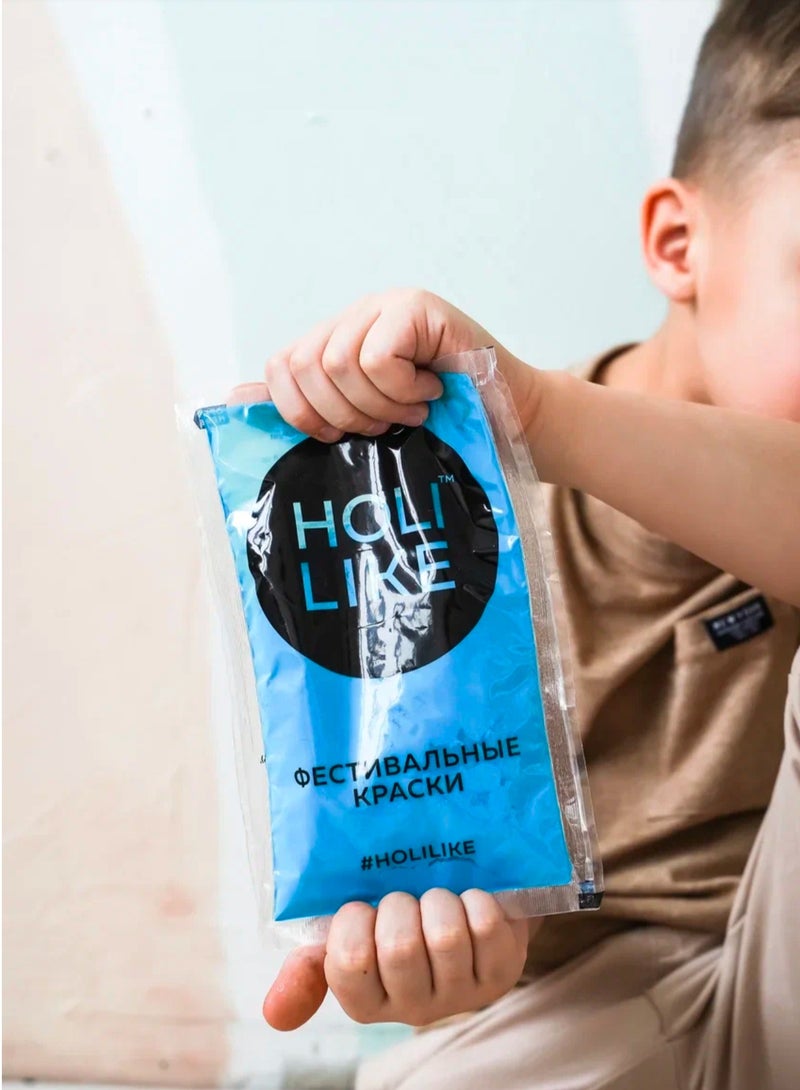 HOLI LIKE Blue Colored Powder – 100% Natural, Hypoallergenic, Safe for Kids (4+), Non-Staining, Pet-Friendly, Premium Quality Holi Powder for Celebrations  - Image 3
