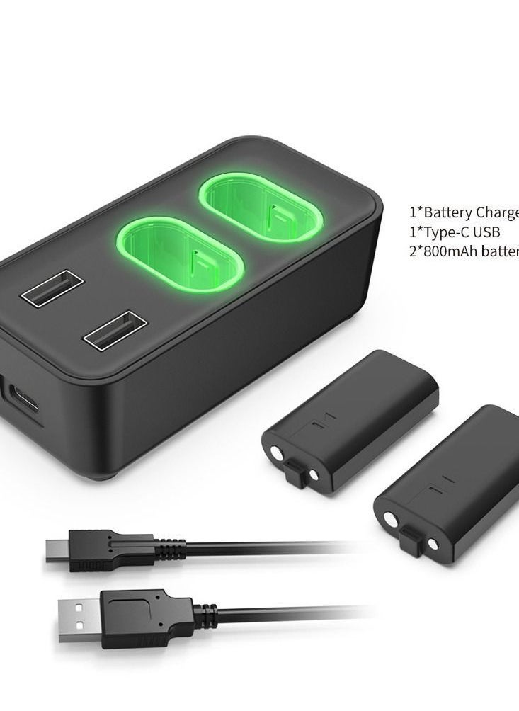 Xbox Series/Xbox One Portable Wireless Controller Charging Stand with Two 800mAh Universal Rechargeable Batteries - Image 3