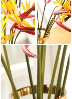 Excefore 10Pack Artificial Flowers Bird of Paradise 22 Inch Hawaiian Tropical Flowers UV Resistant No Fade Fake Plastic Plants for Home Garden Office Wedding Decorations Yellow  - Image 3