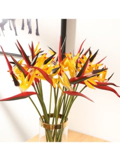 Excefore 10Pack Artificial Flowers Bird of Paradise 22 Inch Hawaiian Tropical Flowers UV Resistant No Fade Fake Plastic Plants for Home Garden Office Wedding Decorations Yellow  - Image 2