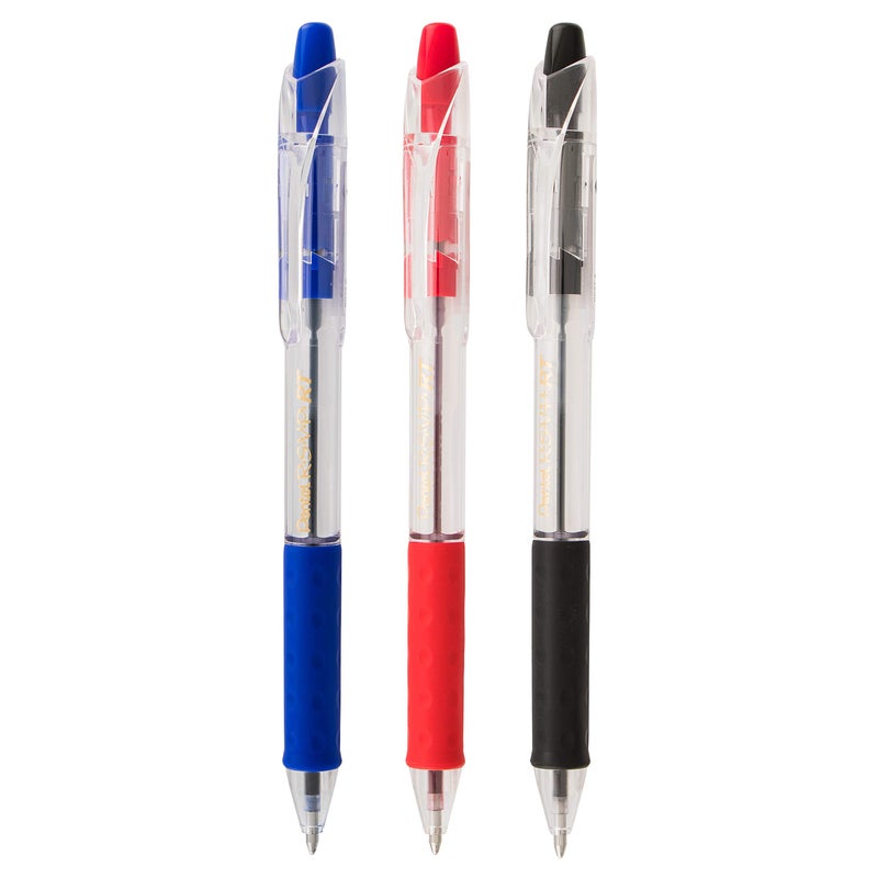 Pentel قلم حبر جاف قابل للسحب من بنتل R.S.V.P. RT، خط متوسط، حبر أسود، عبوة 2 (BK93BP2A) - Image 3